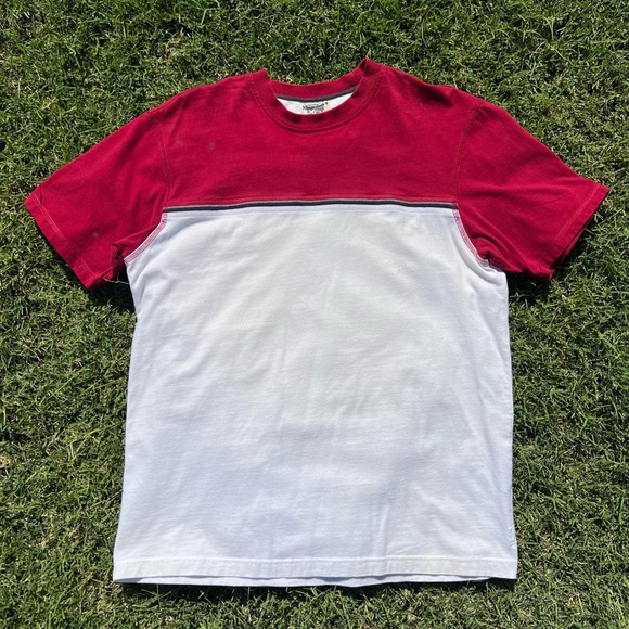 Vintage Other - Mens y2k vintage crimson red white stripe color block surf dad normcore t-shirt